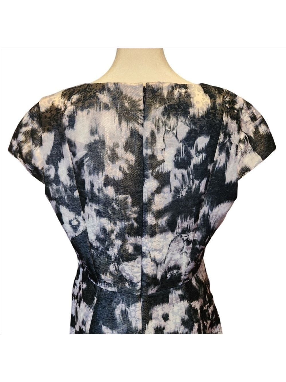 Talbots Black White Silver Fit and Flare Dress Size 8 NWT - Picture 6 of 8
